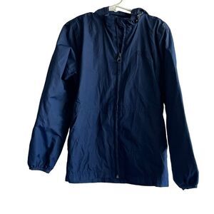 Magellan Navy Blue Hooded Windbreaker Jacket